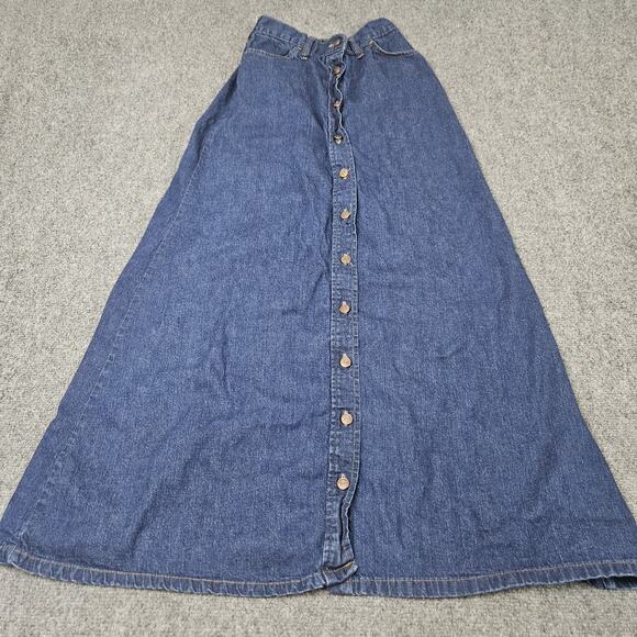 VTG Orange‎ Tab Levis Denim A Line Denim Skirt Tag Size 8/9 (TRUE 24 in Waist) - Picture 1 of 11